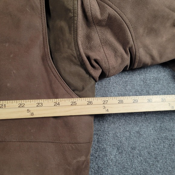 Vtg John Ashford Jacket Men Medium Brown Leather Bomber Quilted Lined Korea READ - Picture 5 of 8